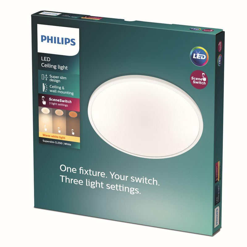 Philips Superslim CL550 Väg/loftslampe 15W 2700K