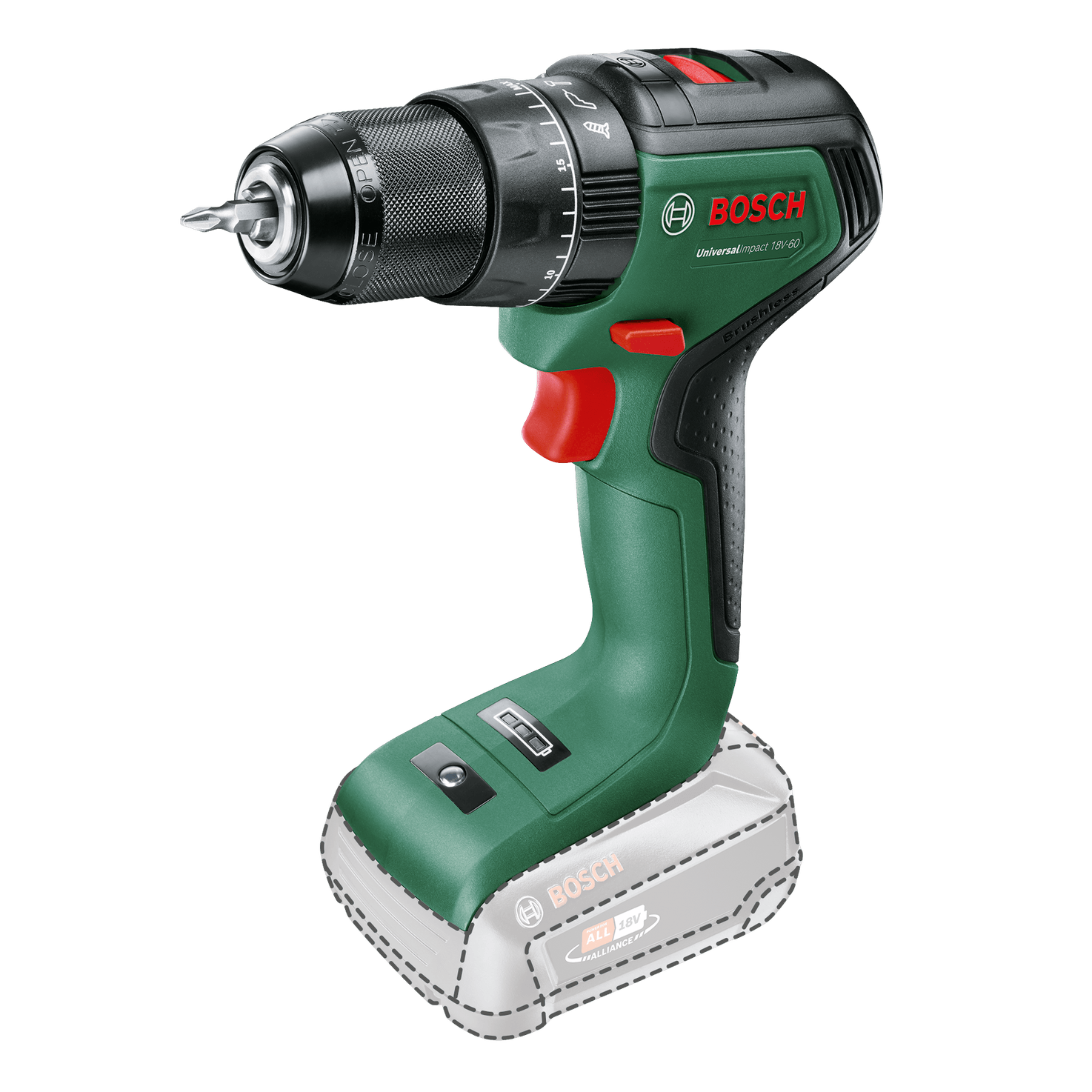 Bosch UniversalImpact 18V-60 Slagboremaskine 18V Batteri och lader Icke inkluderet