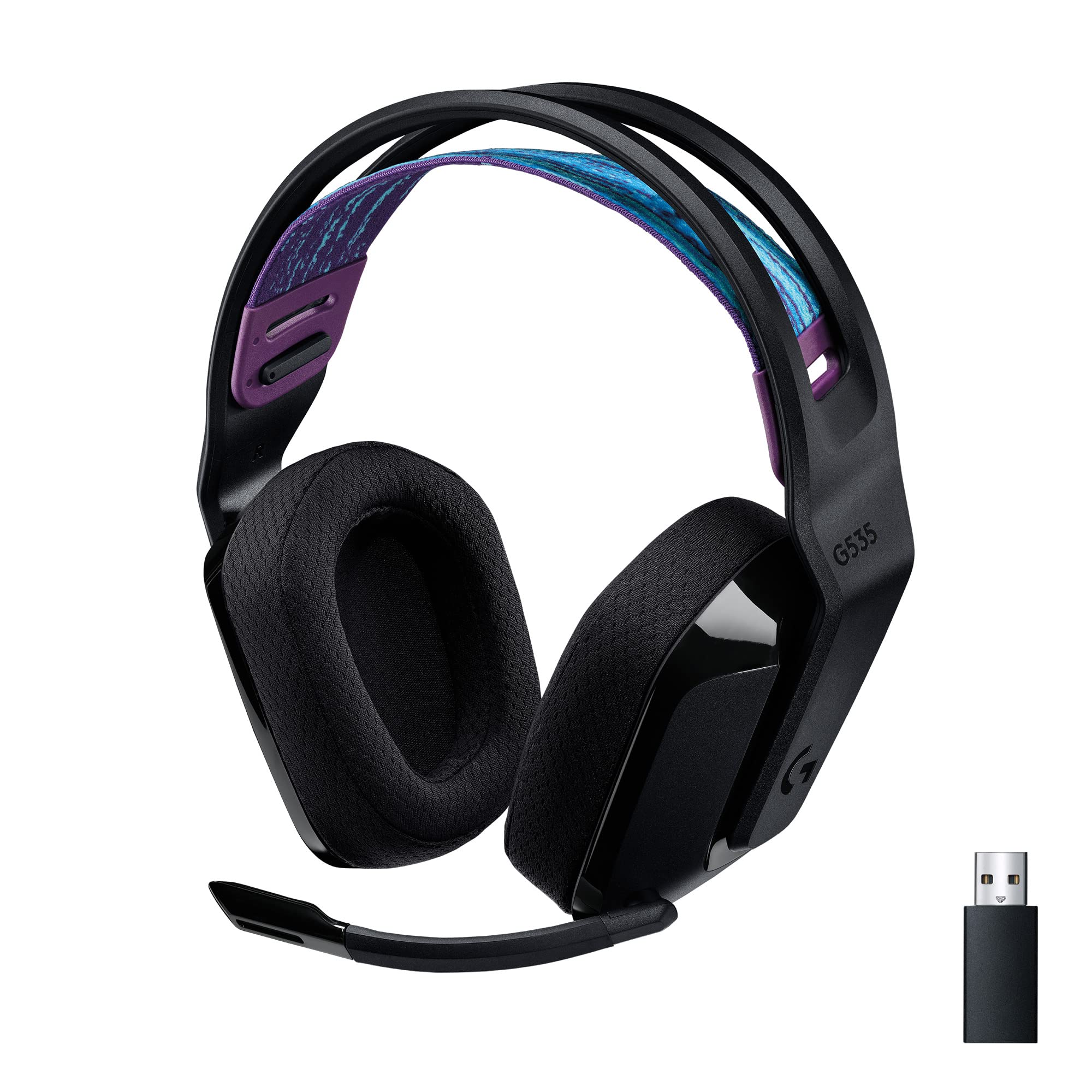 Logitech G535 LIGHTSPEED trådlös Gaming Headset svart lila