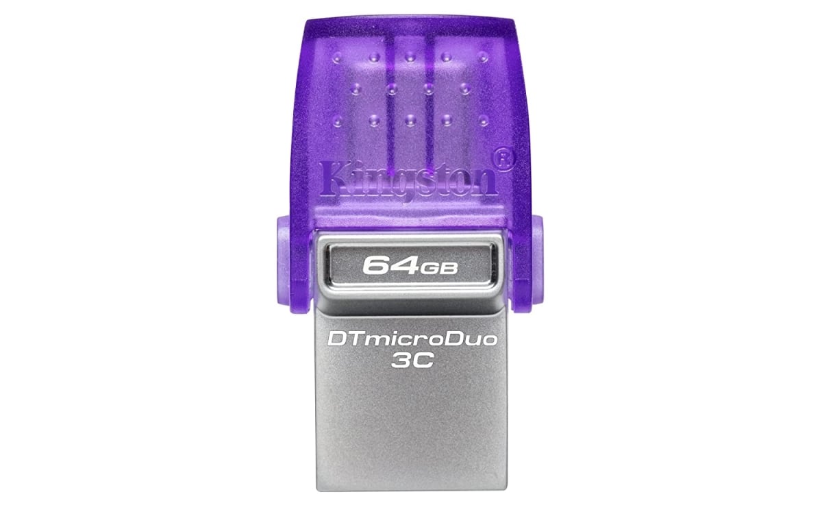 Kingston DataTraveler microDuo 3C 64GB USB 3.2 Gen 1 / USB-C USB stick lila Silver