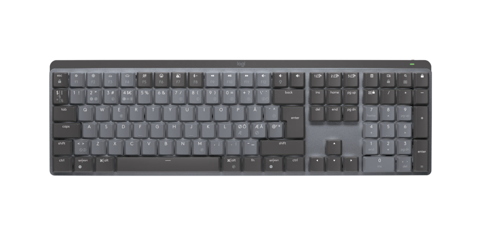 Logitech Master Series MX Mechanical tangentbord Mekanisk Ja trådlös Nordisk (dansk/finsk/norsk/svensk)
