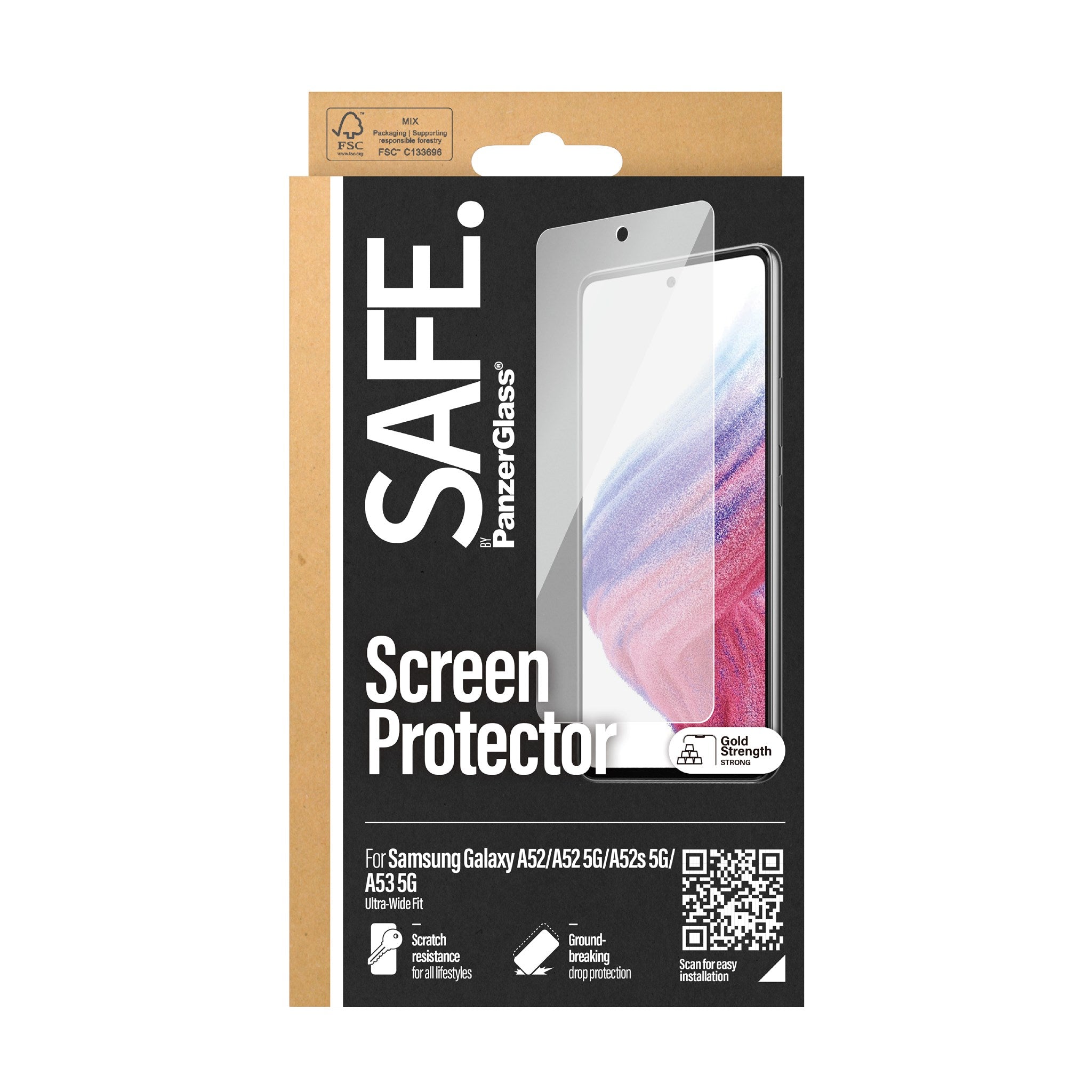 SAFE. by PanzerGlass svart Transparent Samsung Galaxy A52, A52 5G