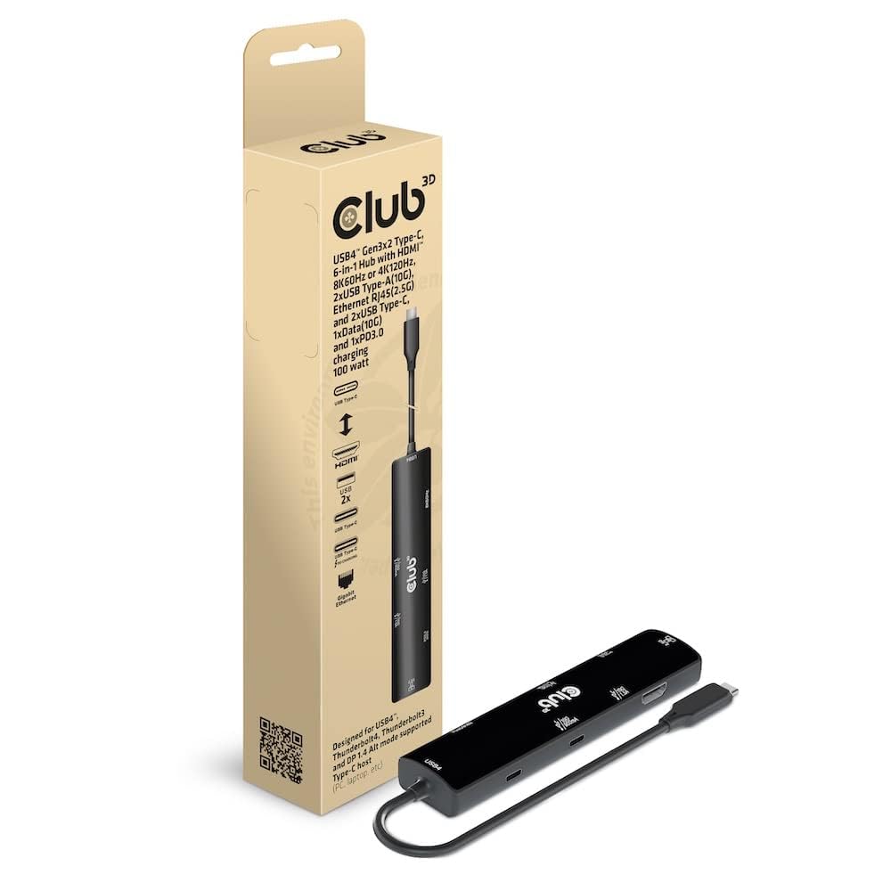Club 3D CSV-1599 USB4 Type-C 6-in-1 Dockingstation