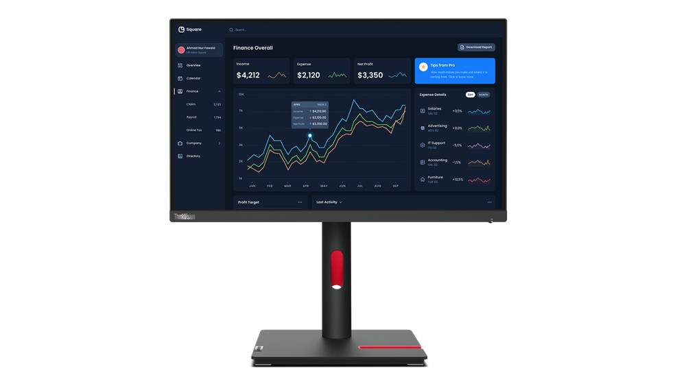 Lenovo ThinkVision T22i-30 21.5 IPS 1920 x 1080 (Full HD) VGA (HD-15) HDMI DisplayPort 60Hz