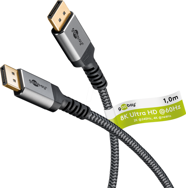 Goobay DisplayPort 1.4 kabel 8K 60Hz 1 m