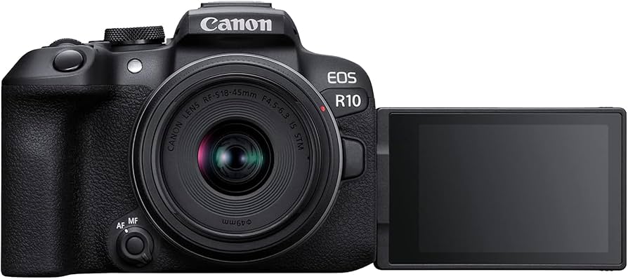 Canon EOS R10 svart Digitalkamera + RF-S 18-45mm F4.5-6.3 IS STM objektiv