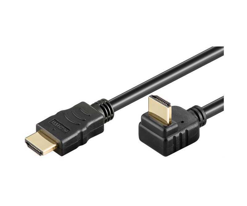 Goobay HDMI 2.0 han med Ethernet 270° vinklet kabel 4K 60Hz 0.5 m svart