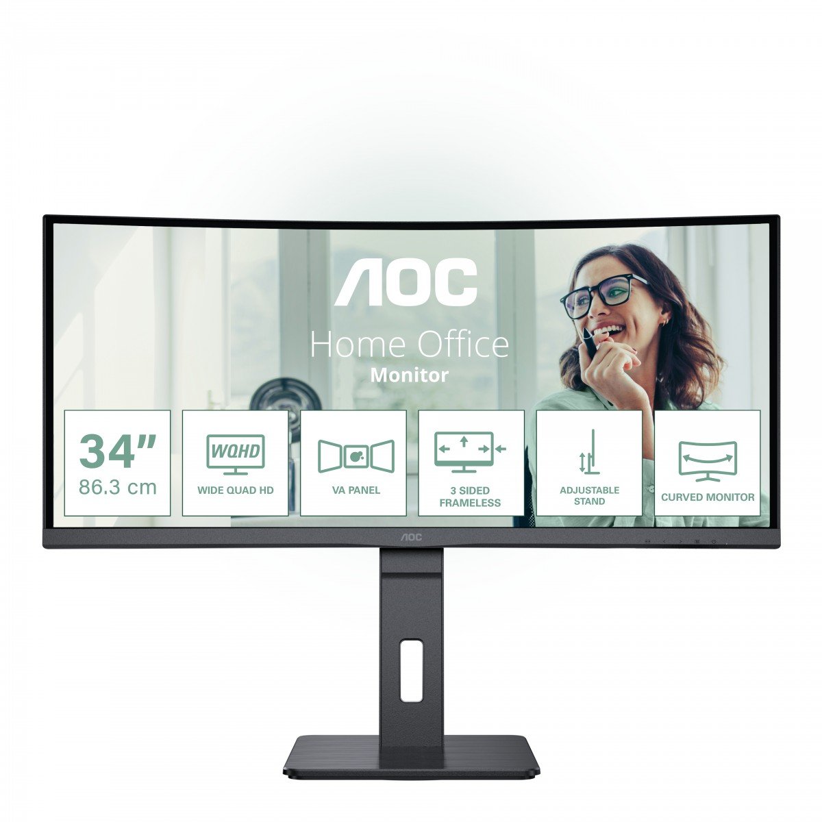 AOC Pro-line CU34P3CV 34 VA 3440 x 1440 (UltraWide) HDMI DisplayPort USB-C 100Hz Dockingskärm