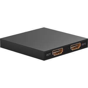 HDMI Splitter 1 to 2 (4K @ 30 Hz), black - splits 1x HDMI input signal into 2x HDMI output