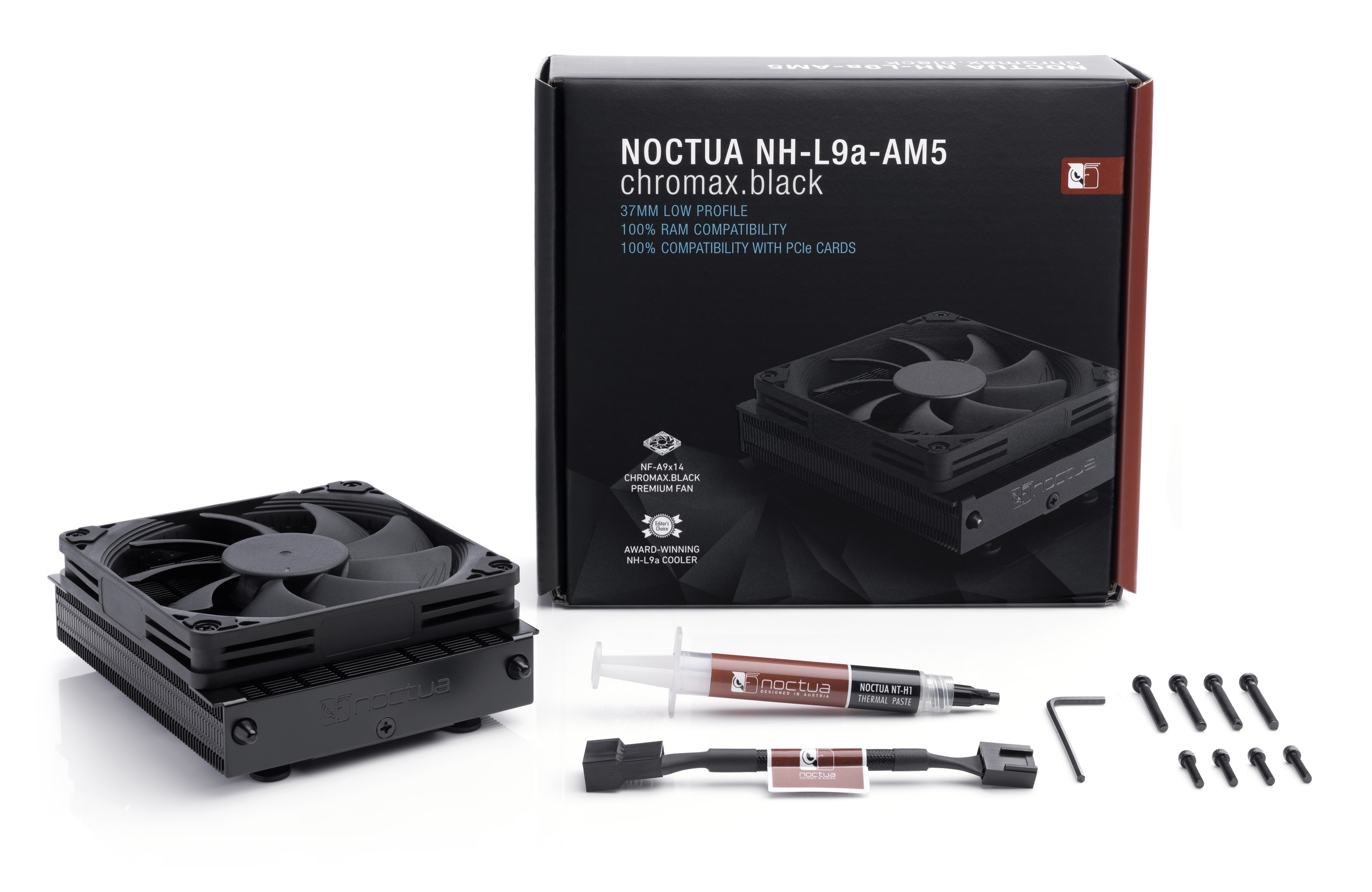 Noctua chromax.black NH-L9a-AM5 Fan 1-pack svart 92 mm