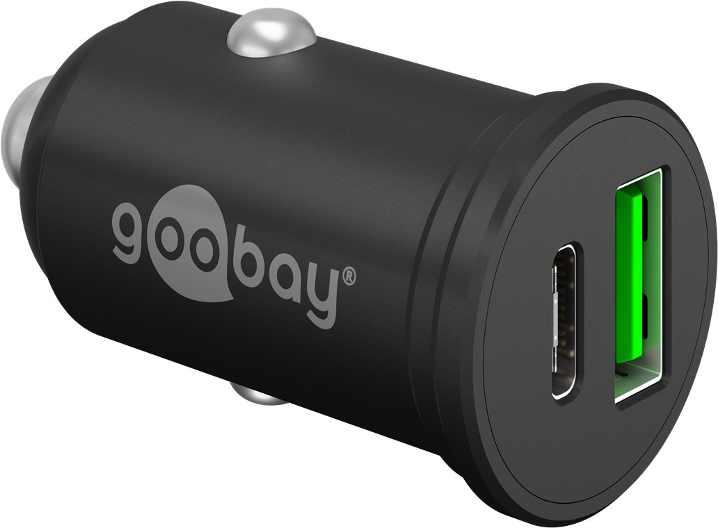 Dual-USB Car Fast Charger USB-C PD (Power Delivery) (45 W)