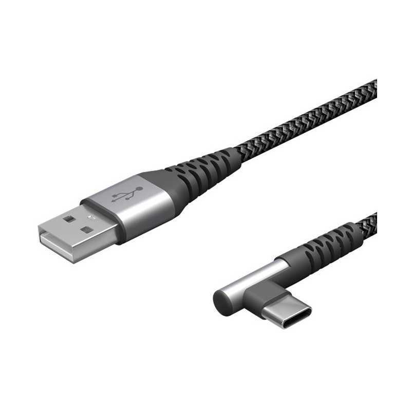 Goobay USB-A till USB-C 90° vinklet kabel 0.5 m Silver