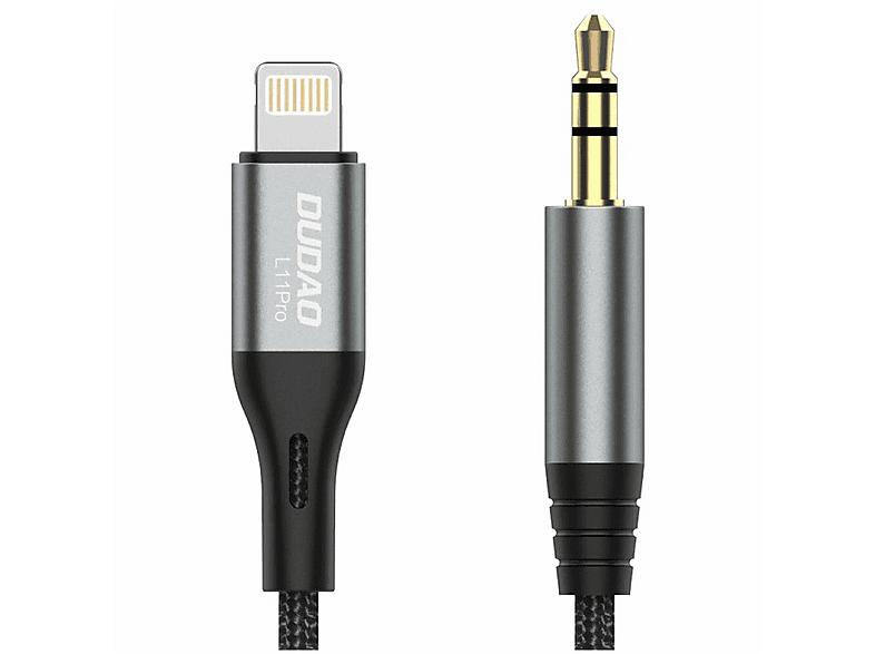 Dudao L11PRO 3.5mm Jack to Lightning cable 1m grey