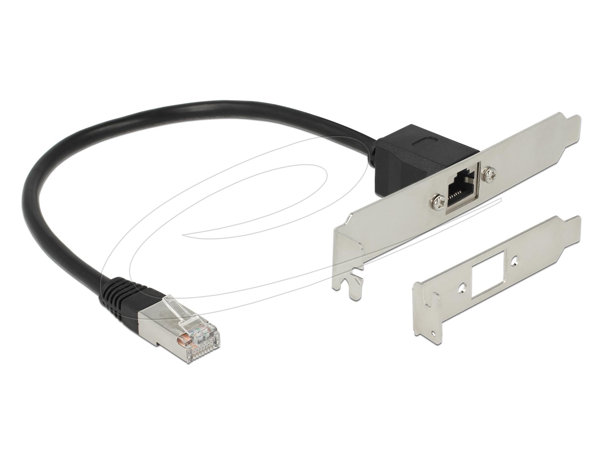 DeLOCK CAT 5e 30cm Kabel till netvärksadapter svart