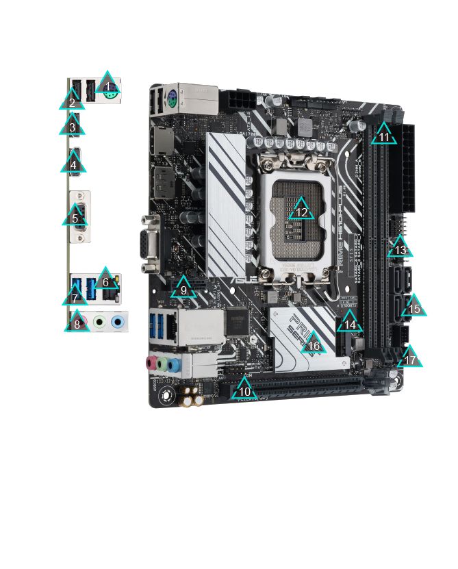ASUS PRIME H610I-PLUS-CSM Mini ITX LGA1700 sokkel Intel H610