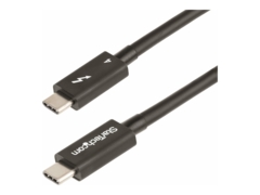 StarTech.com 3ft (1m) Thunderbolt 4 Cable, 40Gbps, 100W Power Delivery, 4K/8K Video, Intel-Certified Thunderbolt Cable - Compatible w/ USB 4/Thunderbolt 4/ USB 3.2/ USB Type-C/DisplayPort/Thunderbolt 3 (TBLT4MM1M) Thunderbolt kabel 1m svart