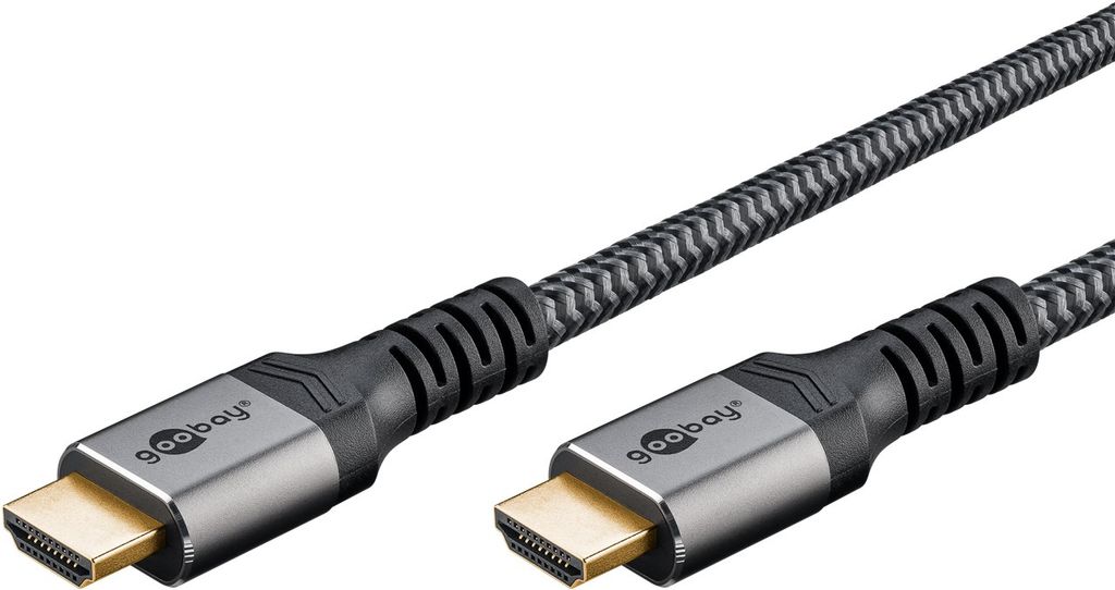 goobay HDMI-kabel med Ethernet 3m svart Silver