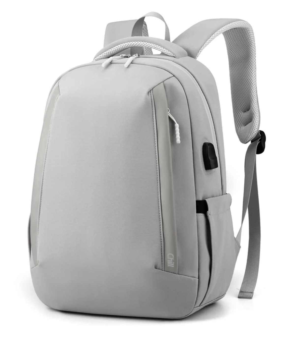 Chill Drop ultra-lätt regntät 15.6” ryggsäck, USB, Grå
