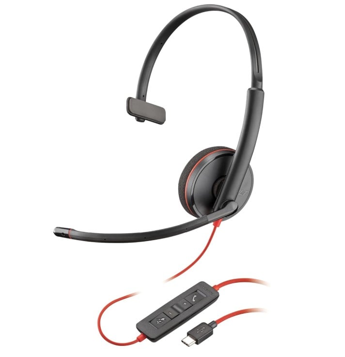 HP Poly Blackwire 3210 Kablet hörlurar svart