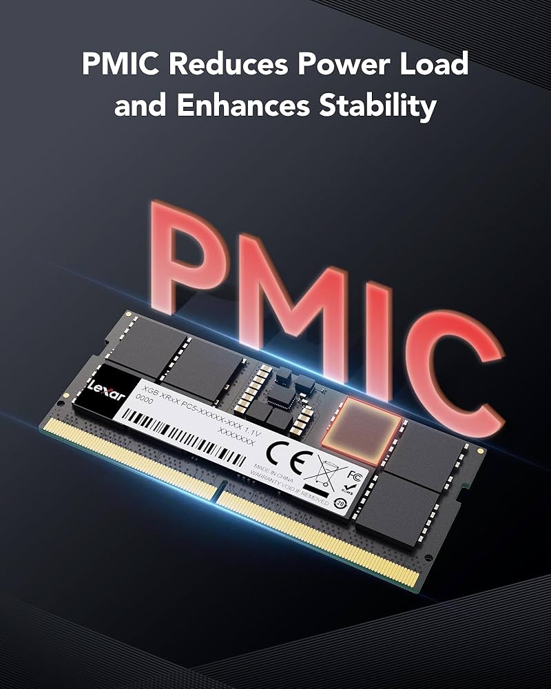 Lexar DDR5 SDRAM 16GB 5600MHz CL46 On-die ECC SO DIMM 262-PIN