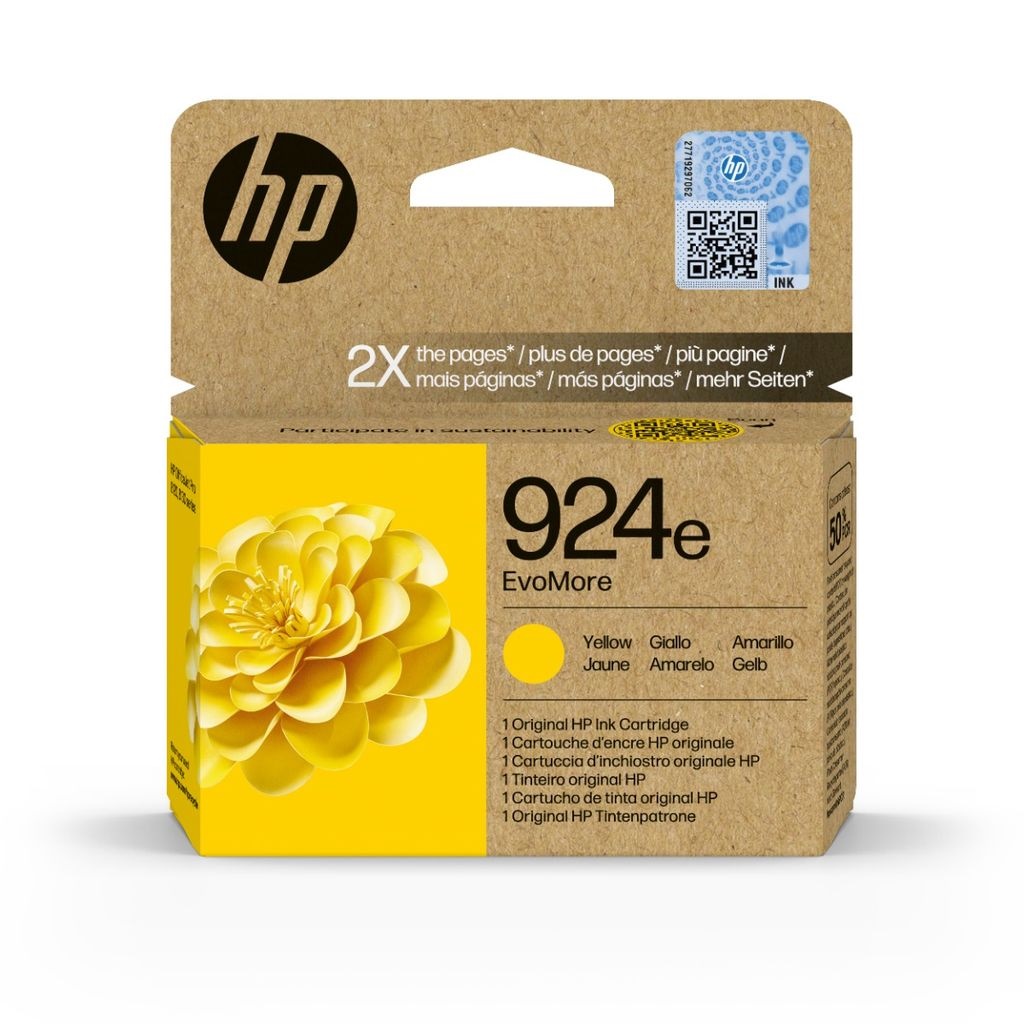 HP 924e EvoMore Gul 800 sidor bläck 4K0U9NE
