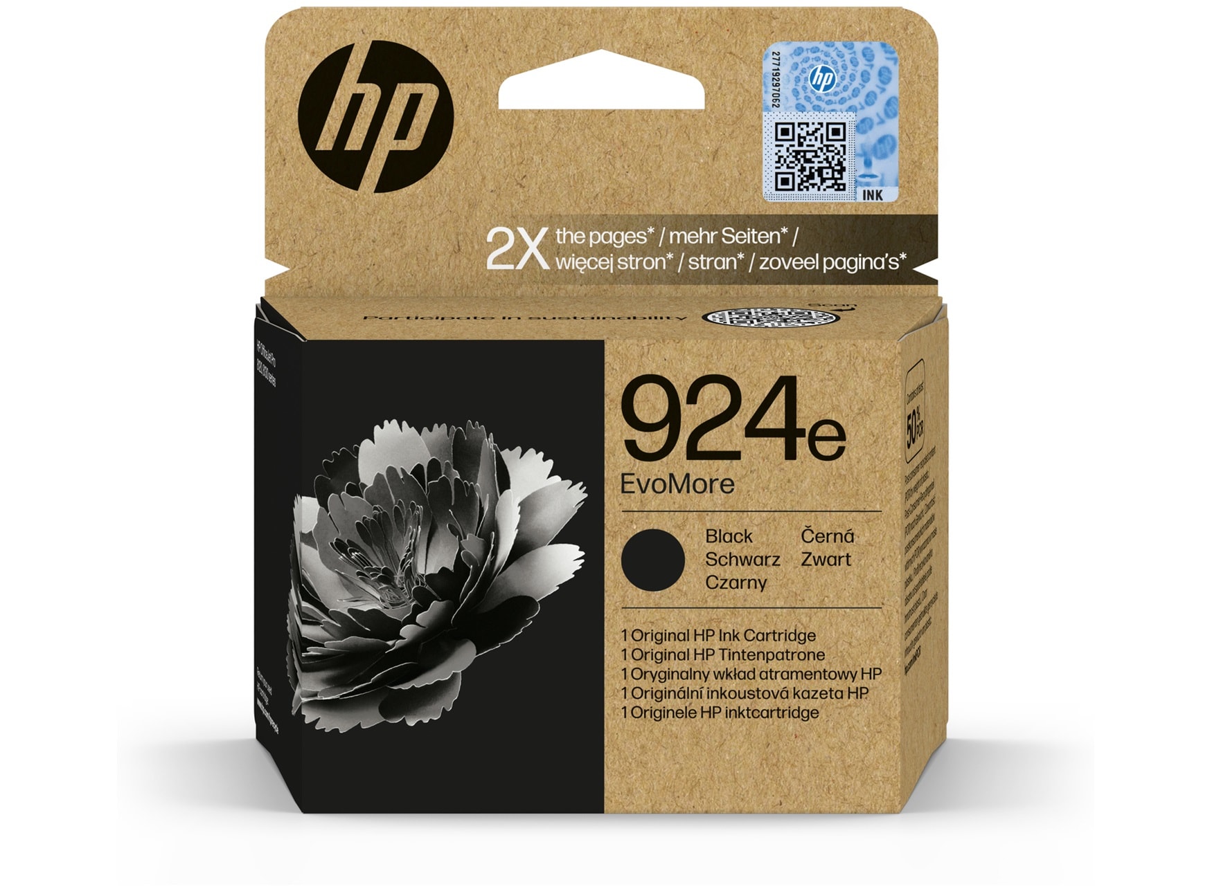 HP 924e EvoMore svart 1000 sidor bläck 4K0V0NE