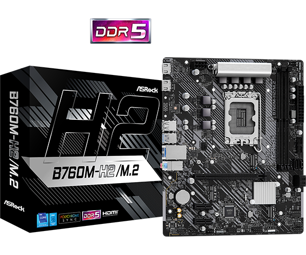 ASRock B760M-H2/M.2 Micro-ATX LGA1700 sokkel Intel B760