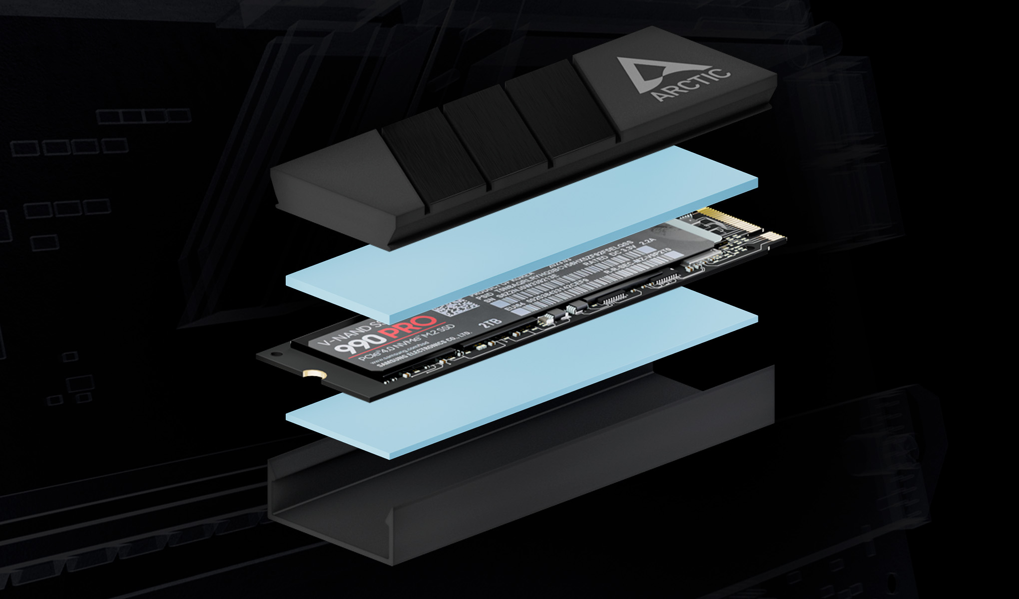 ARCTIC M2 Pro Solid state-drevköler 1-pack Silver