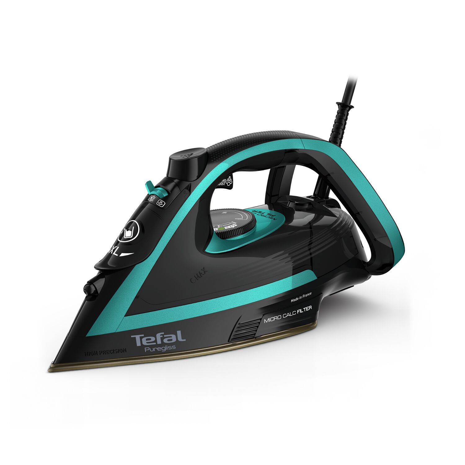 Tefal Puregliss FV8062E0 Dampstrygejern 3000W svart Silver