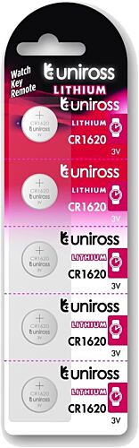Uniross Lithium U5CR1620 Knapcellebatterier 5 st