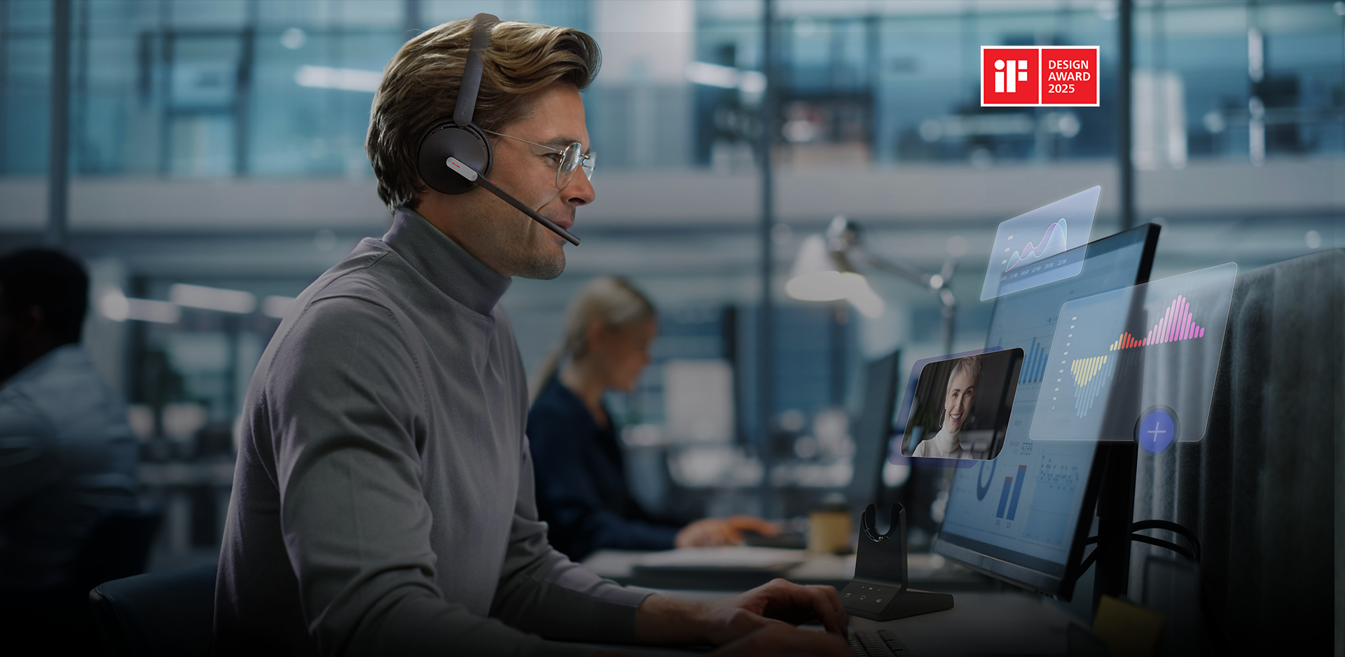 Yealink WH64 Workstation Mono trådlös hörlurar svart