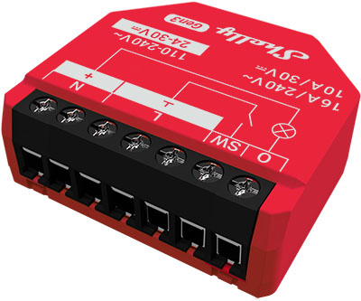 Shelly 1PM Gen3 Intelligent kontakt röd