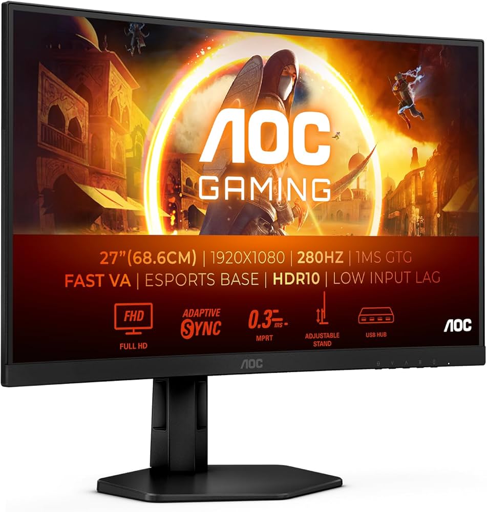 AOC Gaming C27G4ZXU 27 1920 x 1080 (FHD) HDMI DisplayPort 280Hz
