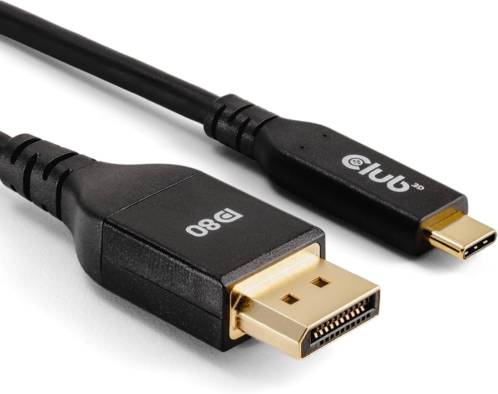 Club 3D CAC-1559 USB-C till DisplayPort 2.1 kabel 1m svart