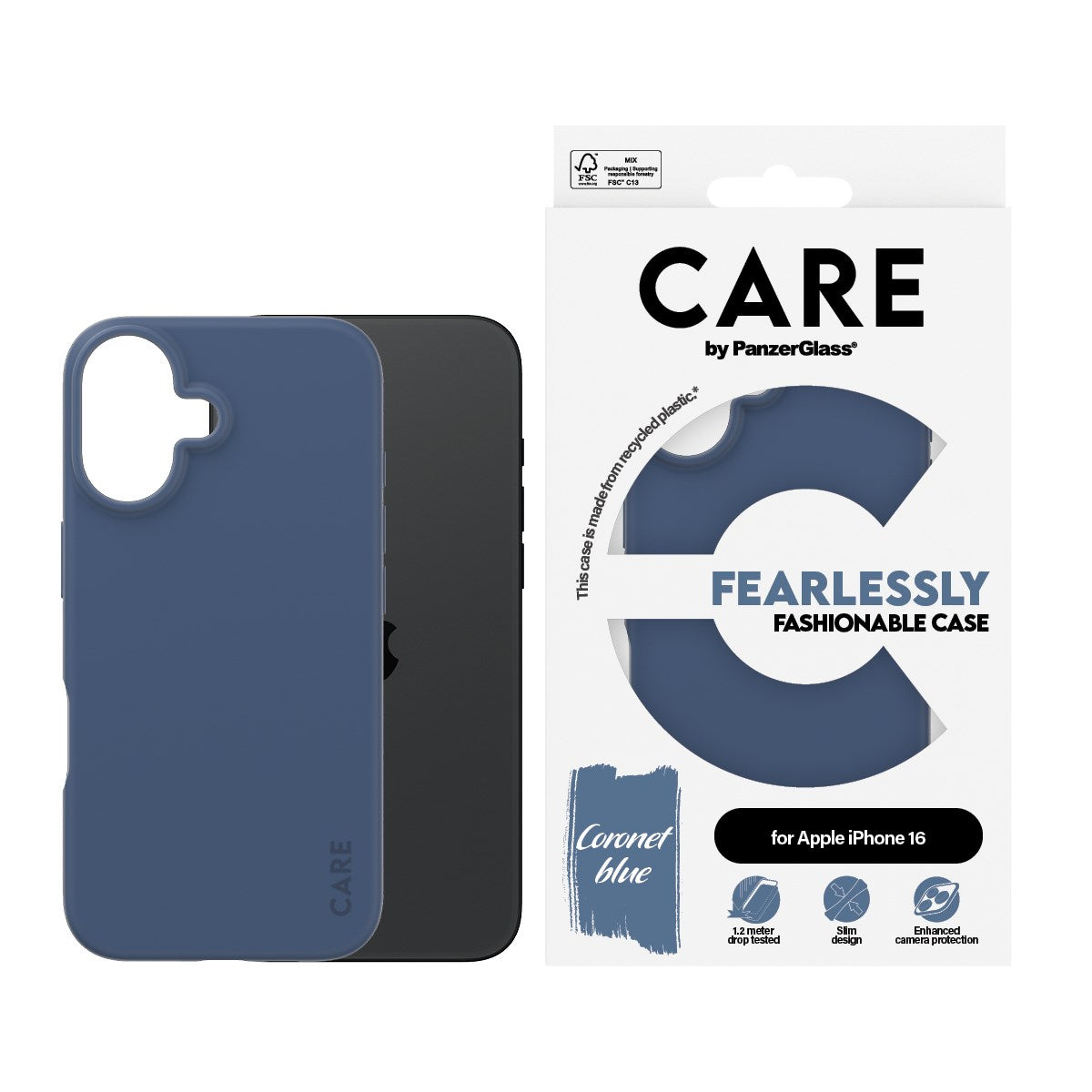 PanzerGlass CARE Fashionable Case till iPhone 16 Pro Max Blå