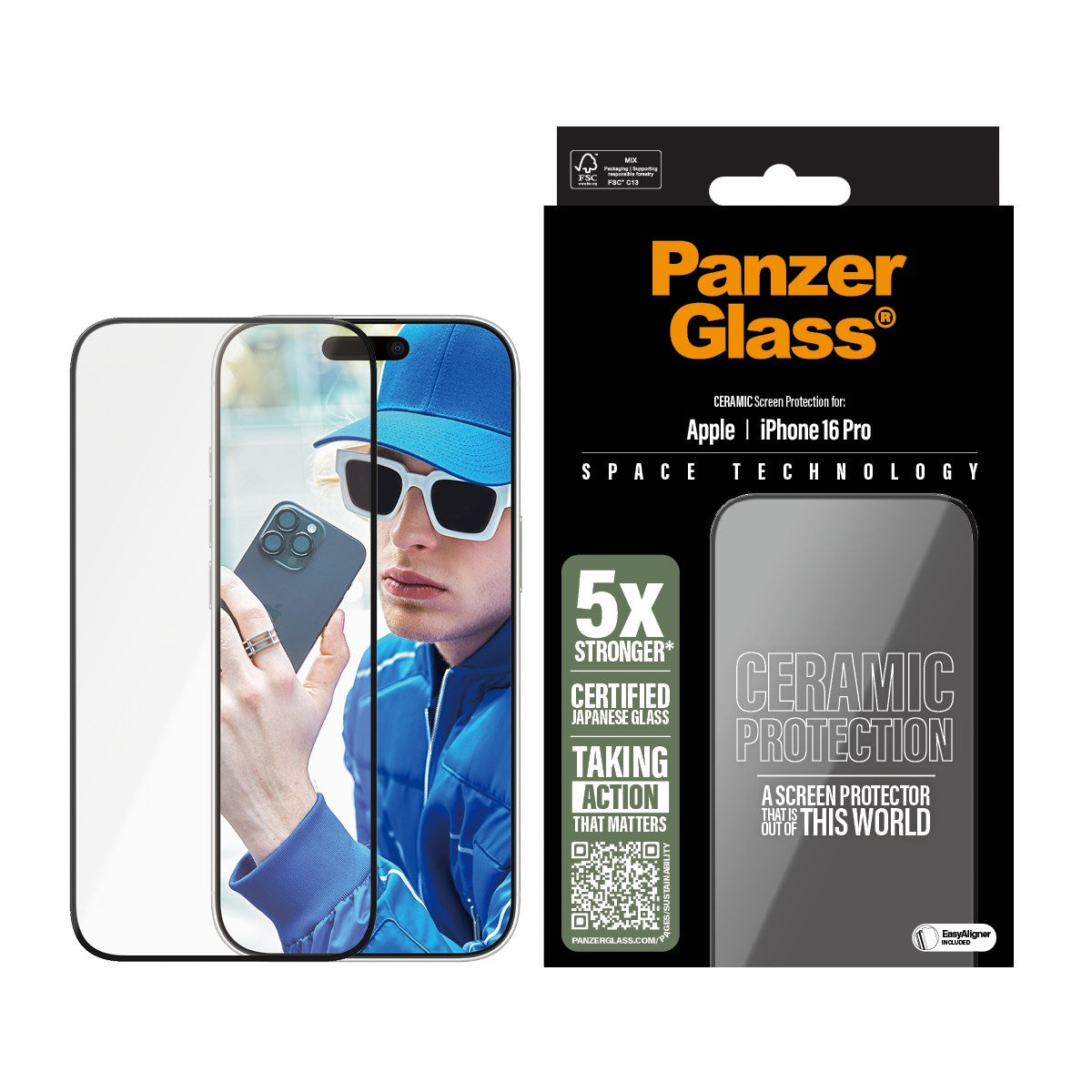 PanzerGlass Screen Protector Apple iPhone 16 Pro 6.3 | Ultra-Wide Fit