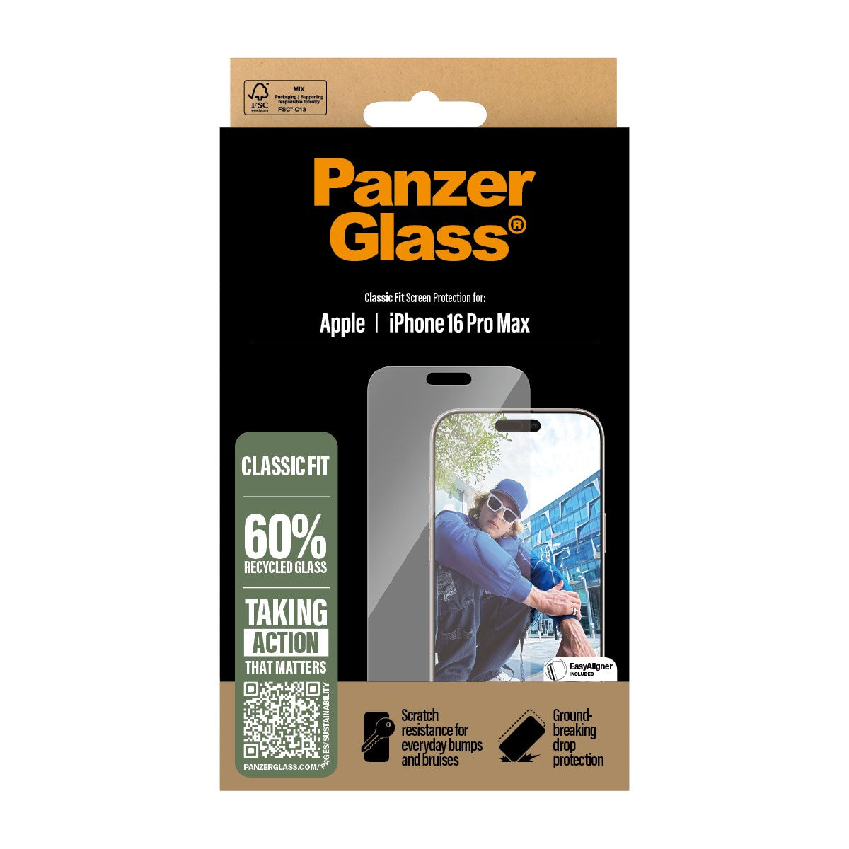 PanzerGlass Screen Protector Apple iPhone 16 Pro 6.3 | Classic Fit