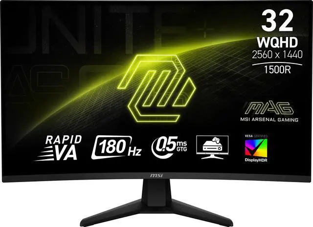 MSI MAG 32CQ6F 32 Rapid VA 2560 x 1440 (2K) HDMI DisplayPort 180Hz