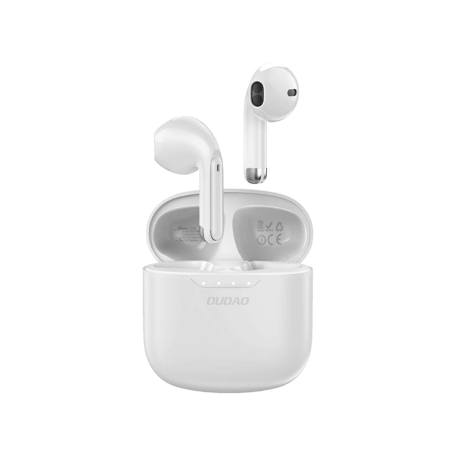 Dudao U18 trådlös Ägte trådlös öretelefoner Bluetooth 5.1 - White