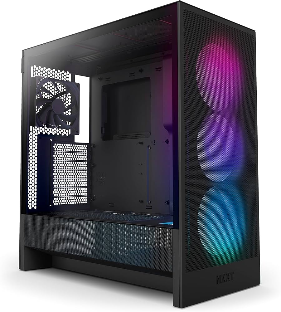 NZXT H5 Flow RGB (2024) Tårn ATX Ingen strömförsörjning vit, Tempered Glass