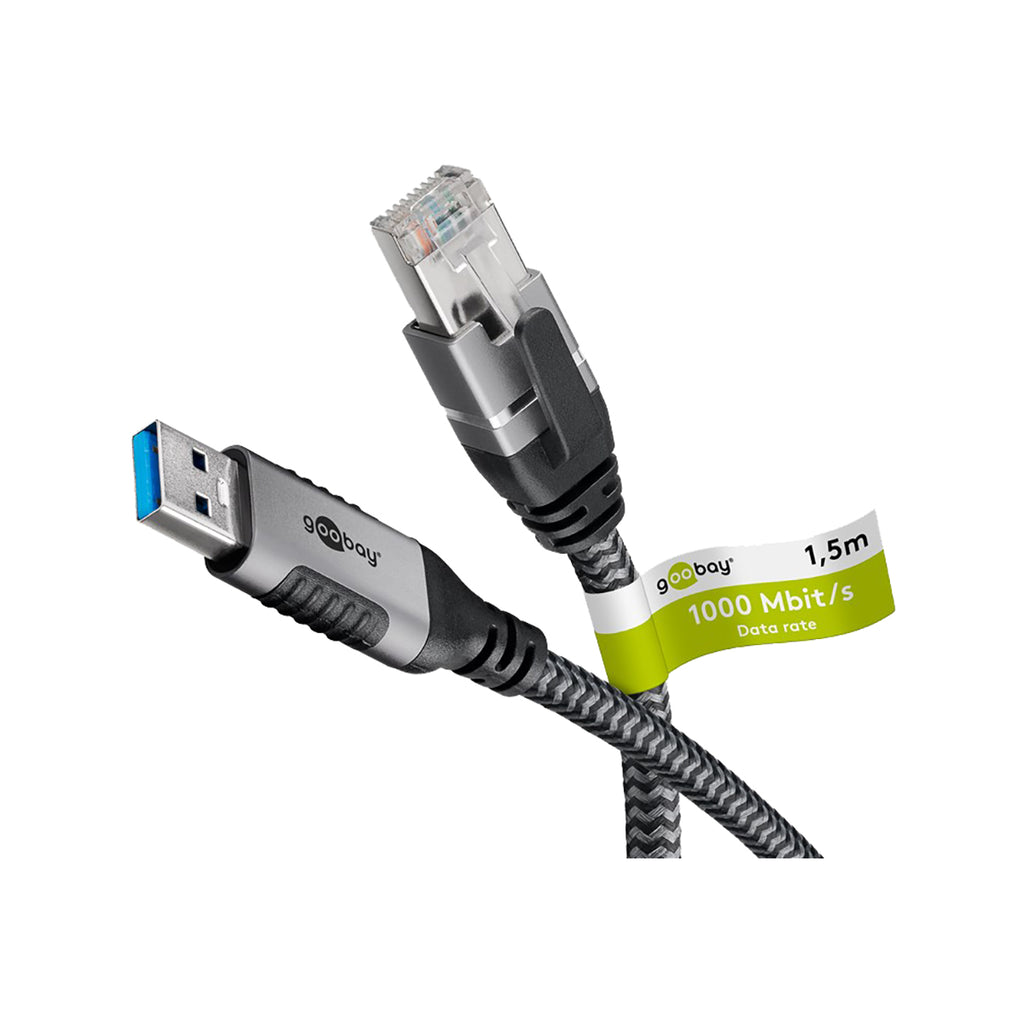 Goobay 74392 USB 3.1 type A to RJ45 1 m Black