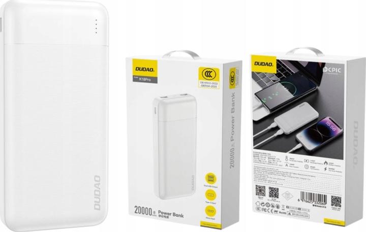 Dudao K18Pro powerbank 20000mAh 10Watt vit