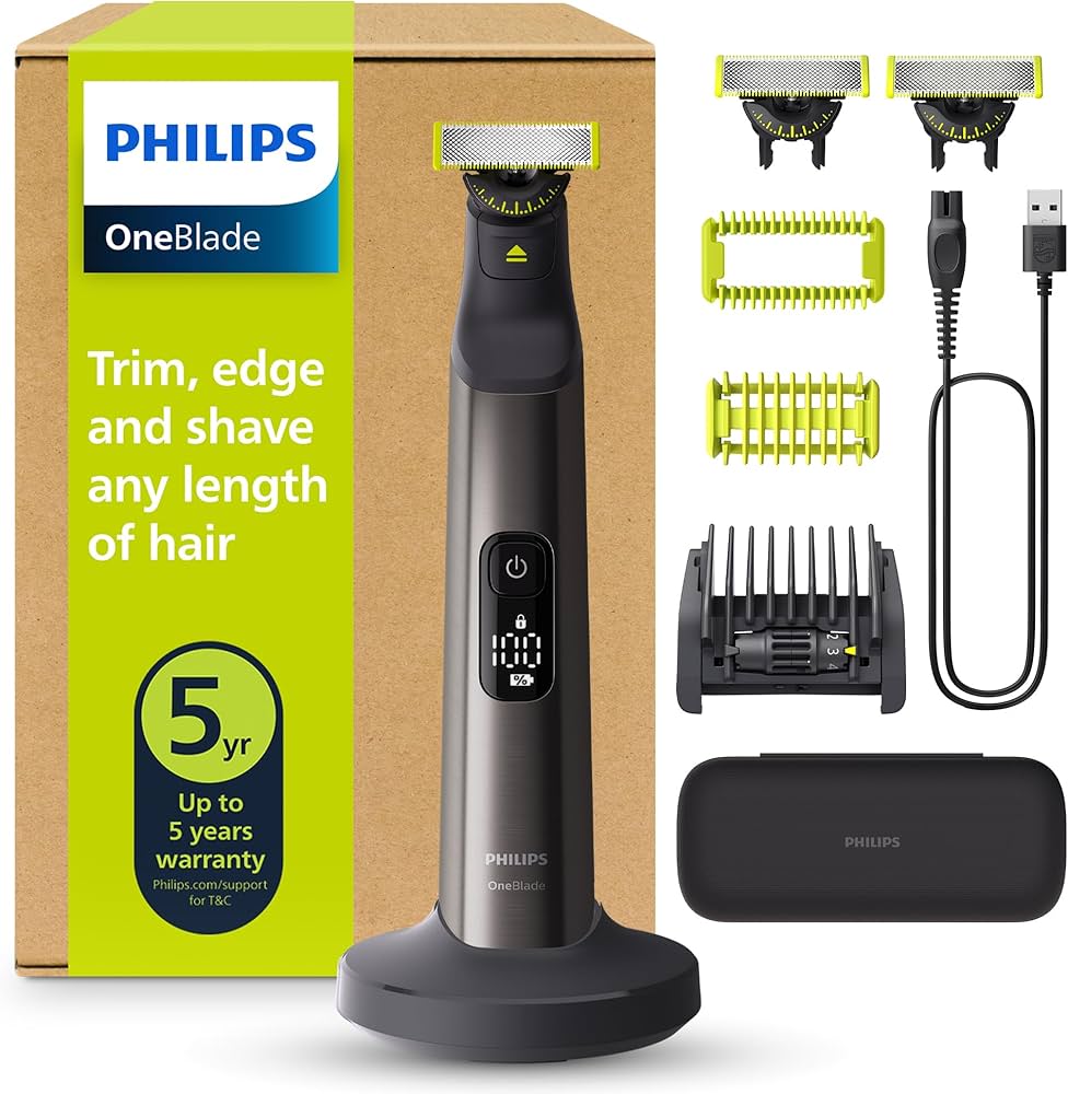 Philips OneBlade Pro 360 QP6652 Face + Body Barbermaskine Grå grön Silver
