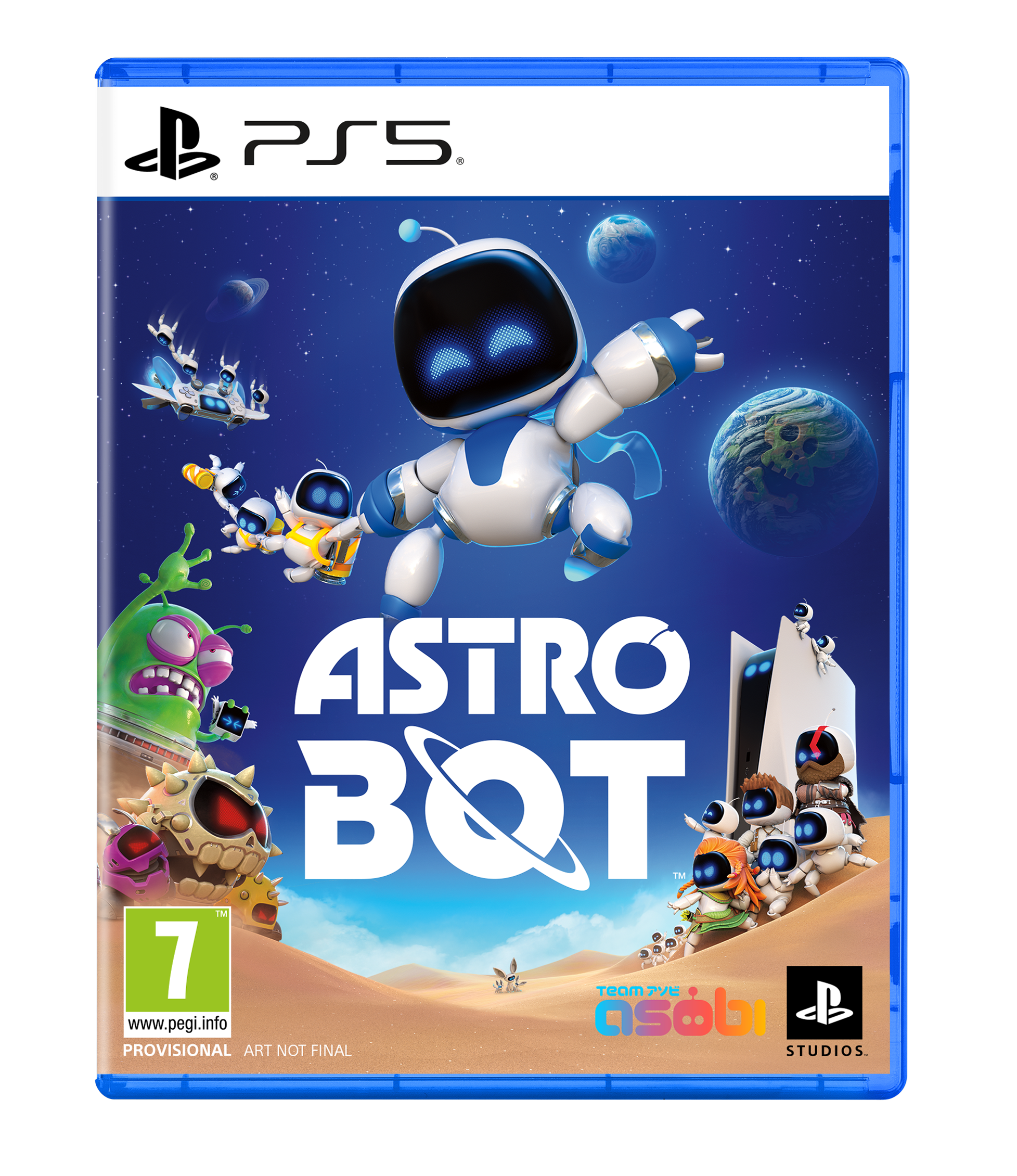 Sony Interactive Entertainment Astro Bot Standard Arabisk, Forenklet kinesisk, Traditionelt kinesisk, Tjekkisk, Dansk, Tysk, Hollandsk, Engelsk, Amerikansk engelsk, Spansk, Mexicansk spansk, Finsk, Fransk, Gräsk, Ungarsk, Indonesisk, Italiensk, Japansk, K
