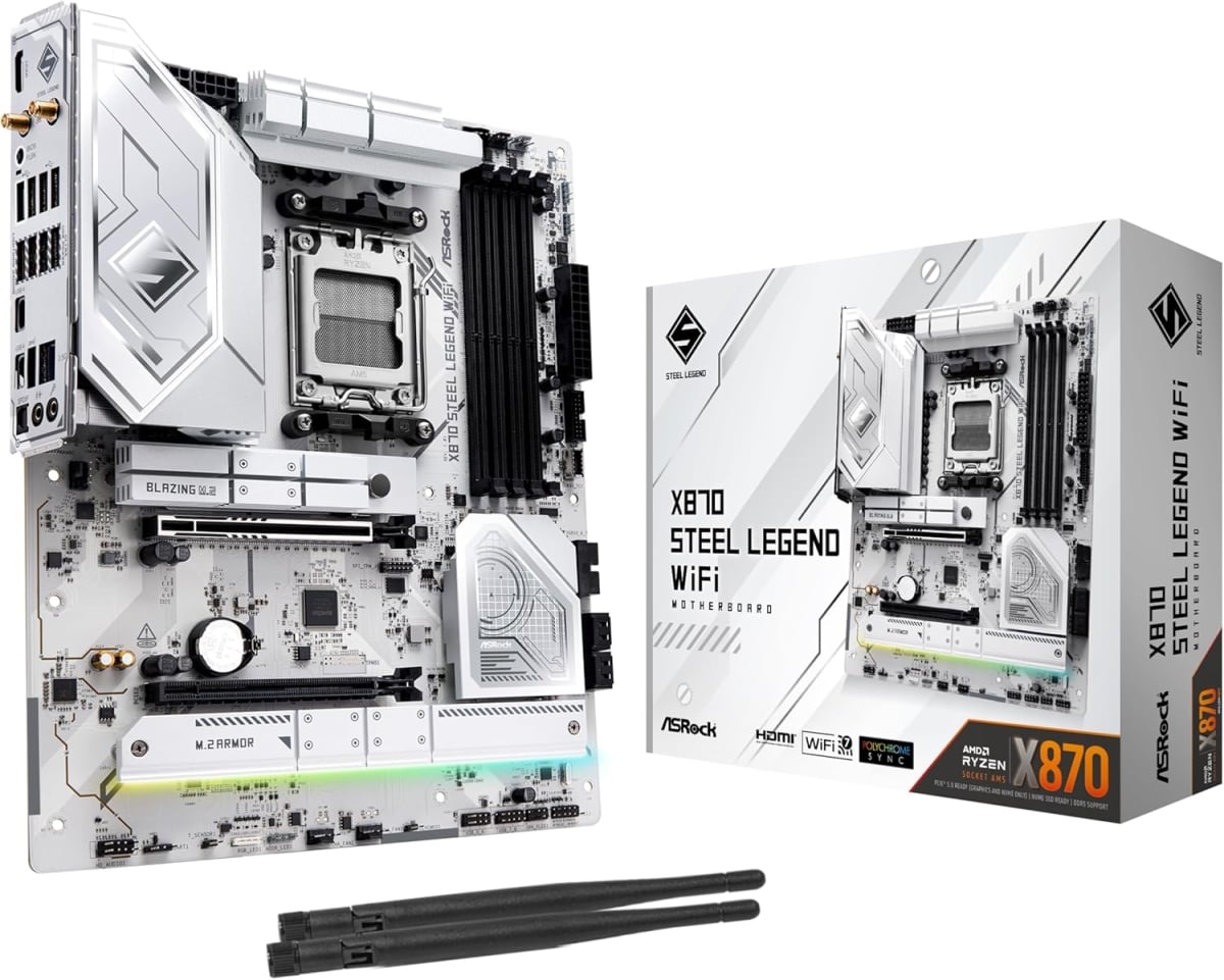 ASRock X870 Steel Legend WiFi Motherboard ATX AM5 Socket DDR5