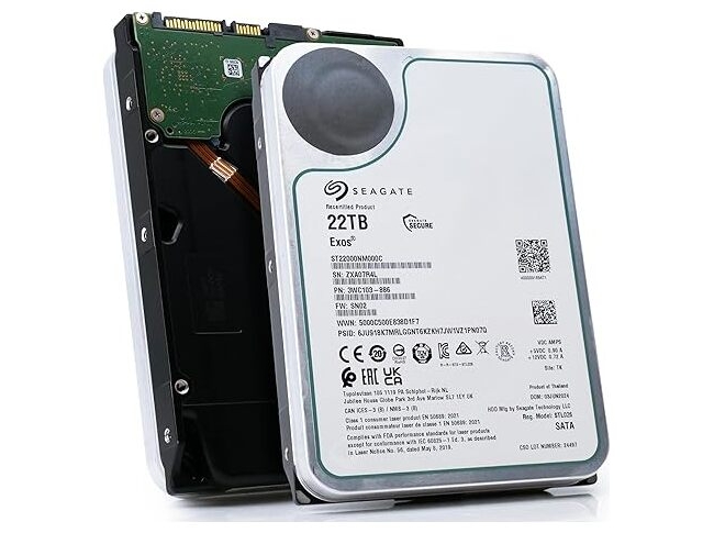 Seagate Exos hårddisk ST22000NM000C-FR 22TB SATA-600 7200rpm - FACTORY REFURBISHED