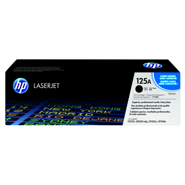 HP 125A svart 2200 sidor Toner CB540A