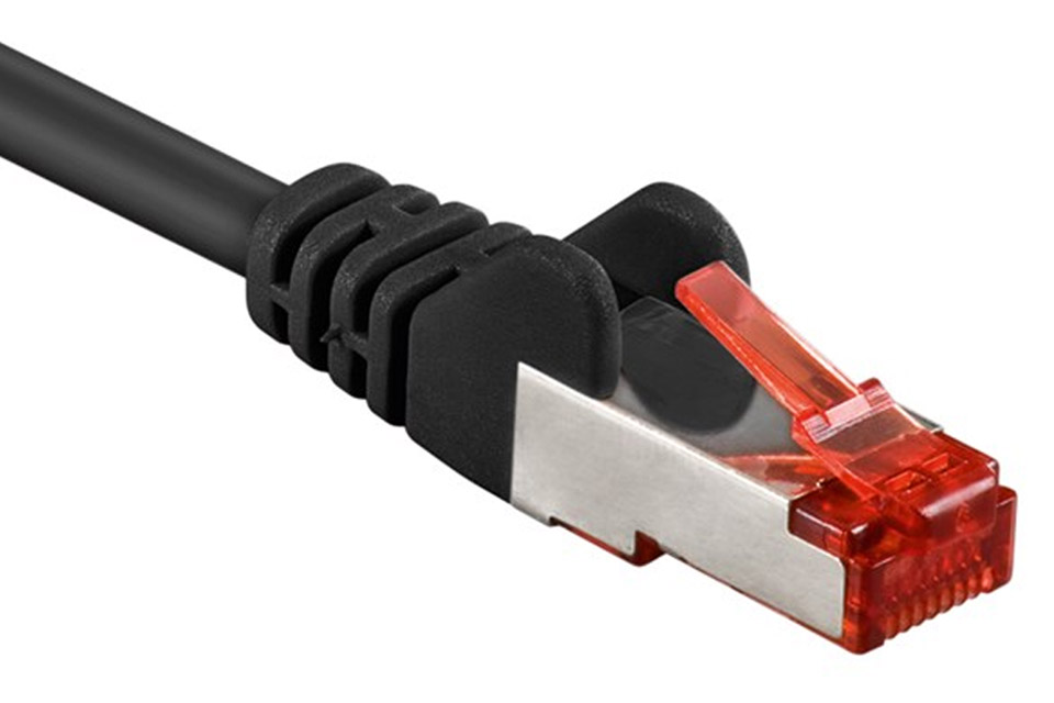 Goobay RJ 45 S/FTP CAT6 1 meter Skärmet svart