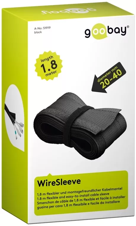 goobay WireSleeve 1.8m svart