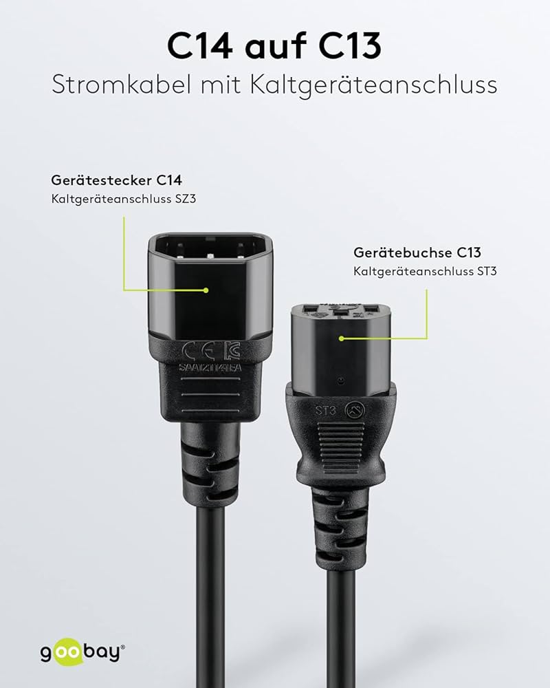 goobay NK 100 S-200 Förlängningskabel till ström 2m svart